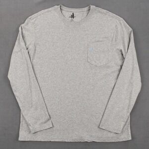 Johnnie-O Brennan T-Shirt Mens Size XXL Gray Heather Cotton Long Sleeve Pocket